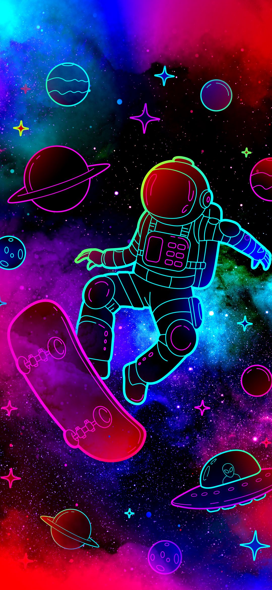 Astronaut Skateboard Galaxy - ghetto wallpaper for OpersCraft