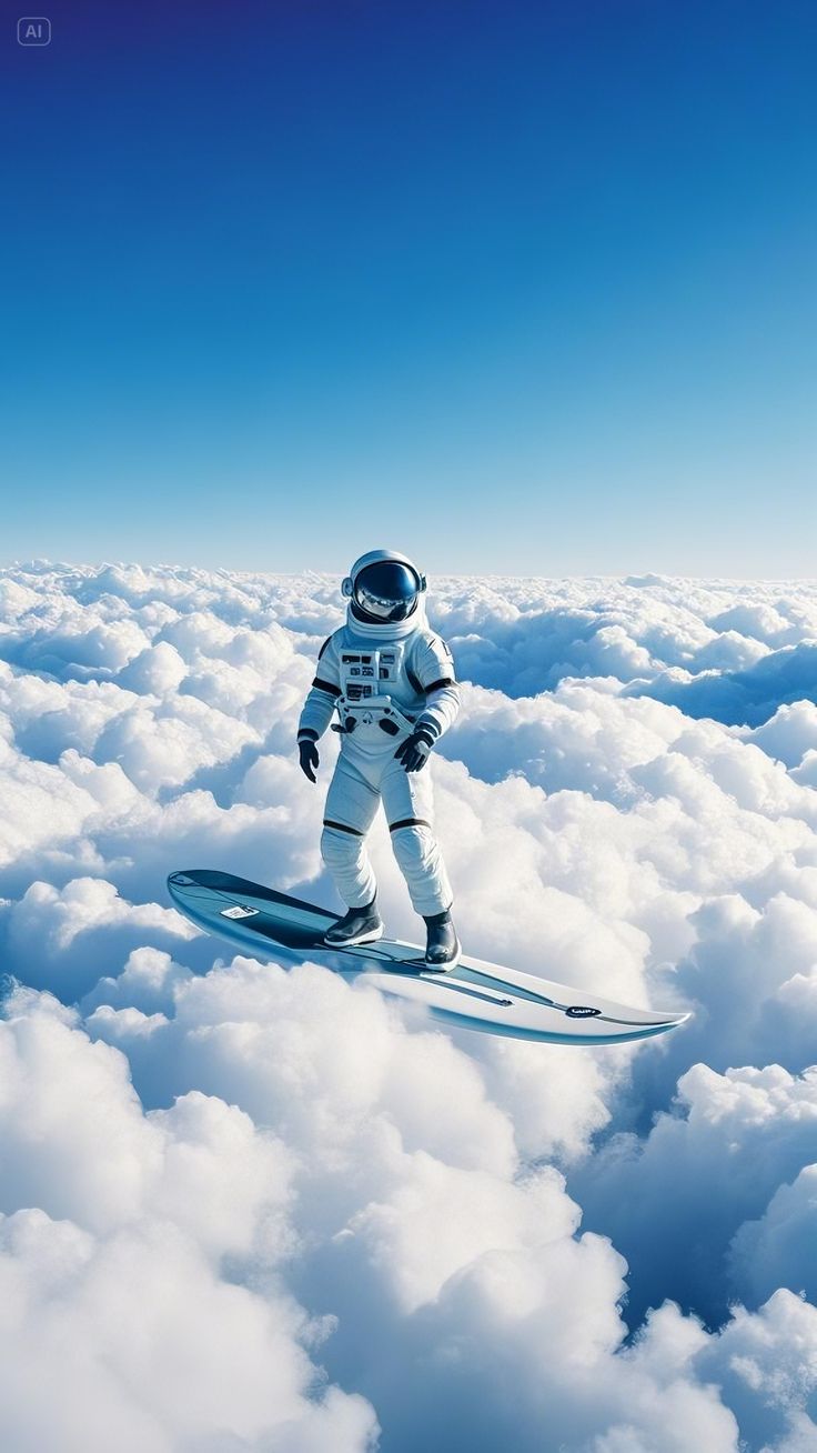 Astronaut Surfing Clouds - dope wallpaper for OpersCraft