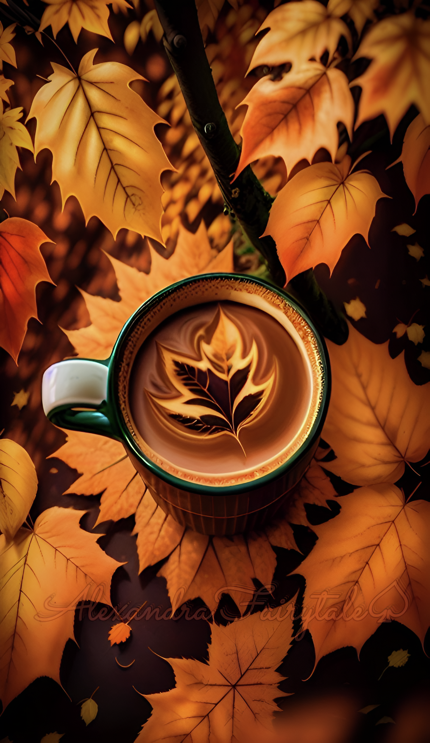 Autumn Latte Art - coffee wallpaper for OpersCraft