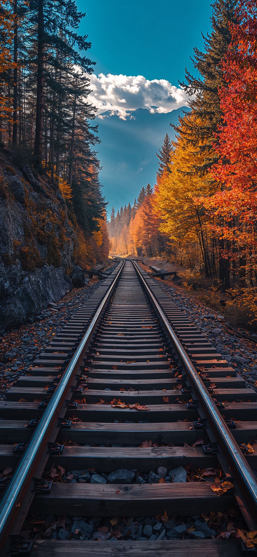 Autumn Train Tracks Landscape - landscape wallpaper for OpersCraft