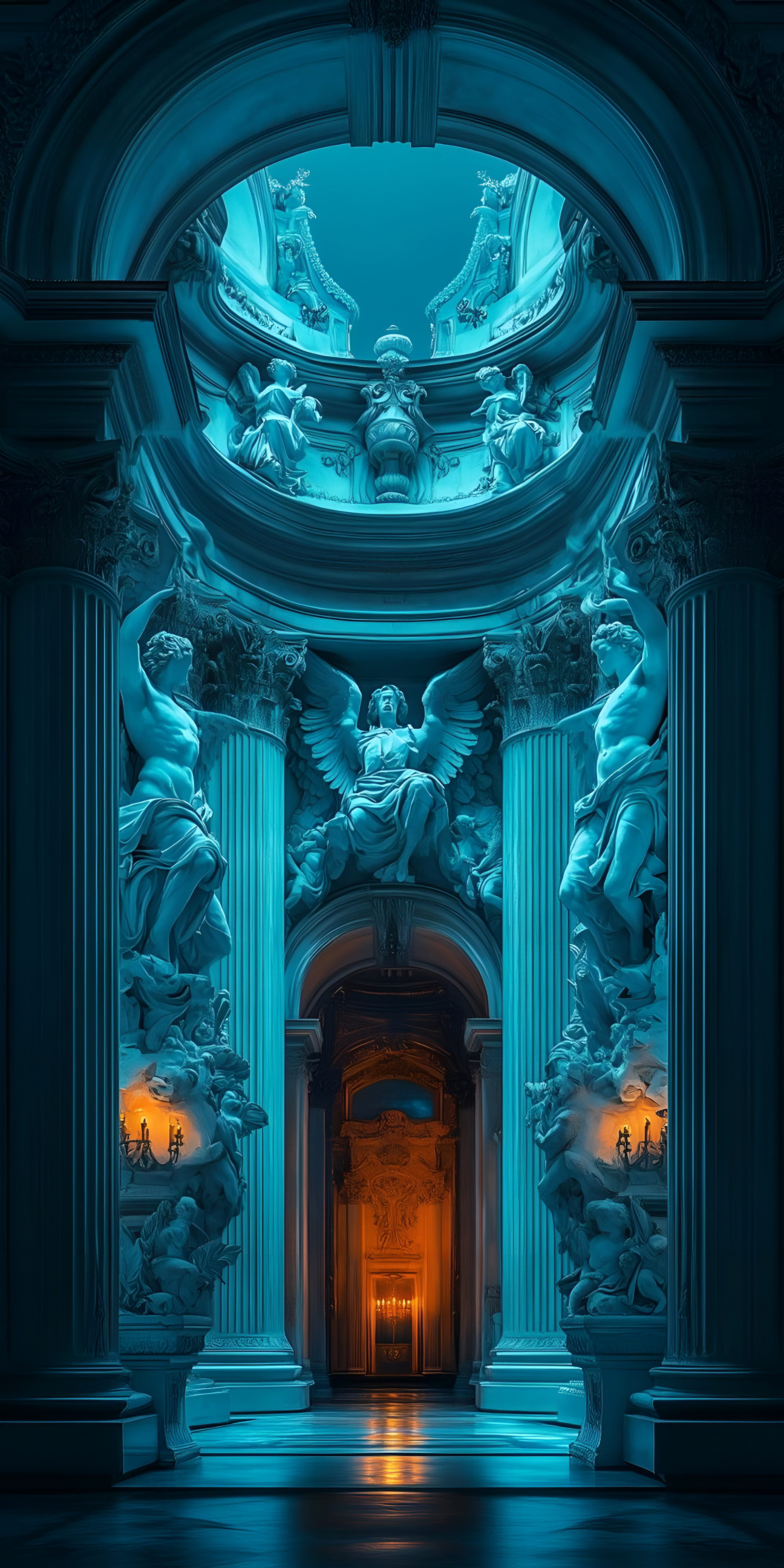 Azure Angelic Hall - architecture wallpaper for OpersCraft
