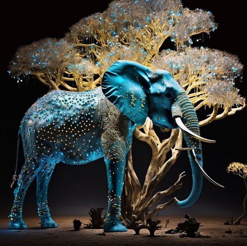 Azure Elephant Majesty - elephant wallpaper for OpersCraft