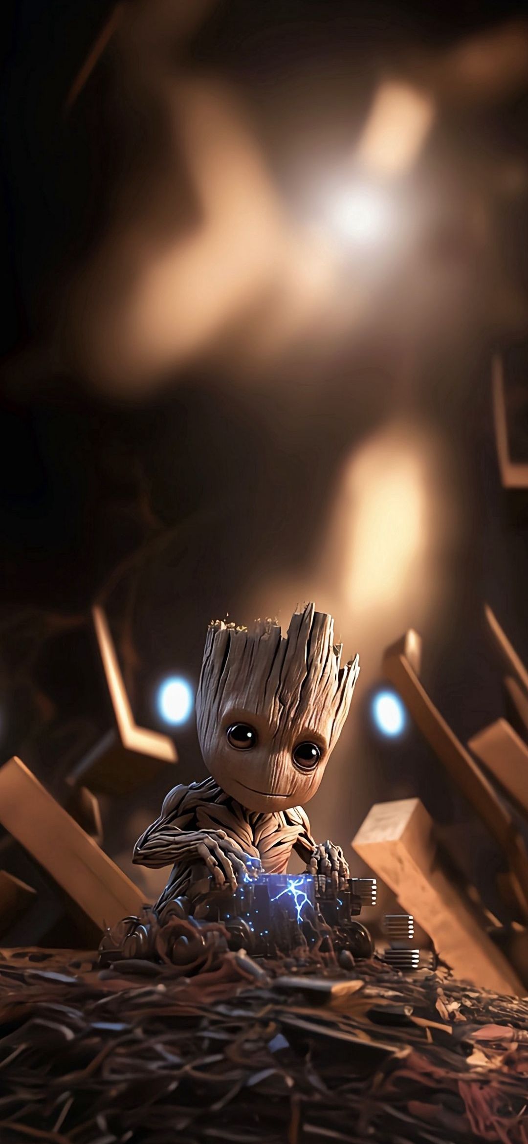 Baby Groot's Workshop - marvel wallpaper for OpersCraft