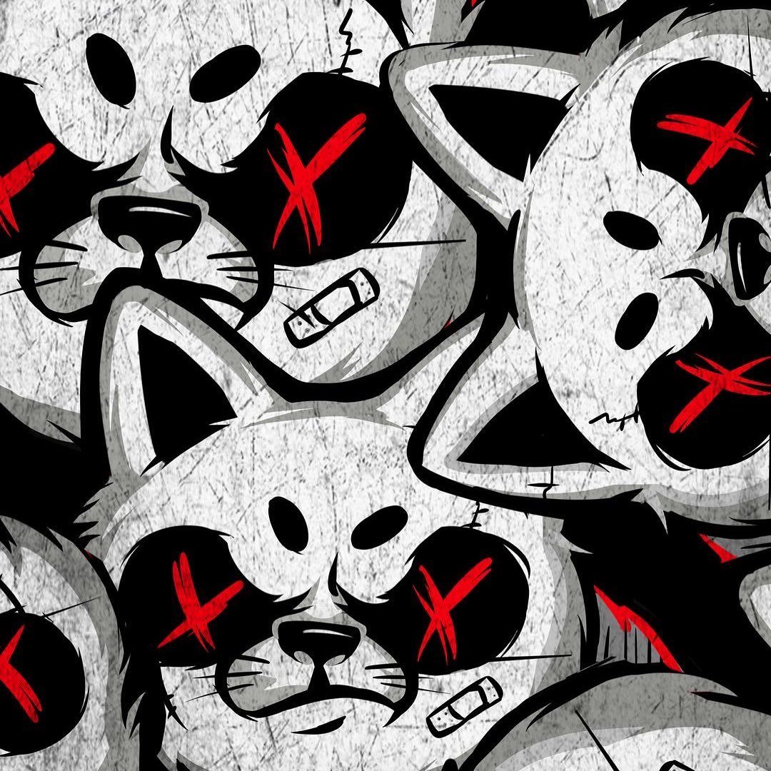 Bandaged Cat Graffiti Pattern - graffiti wallpaper for OpersCraft