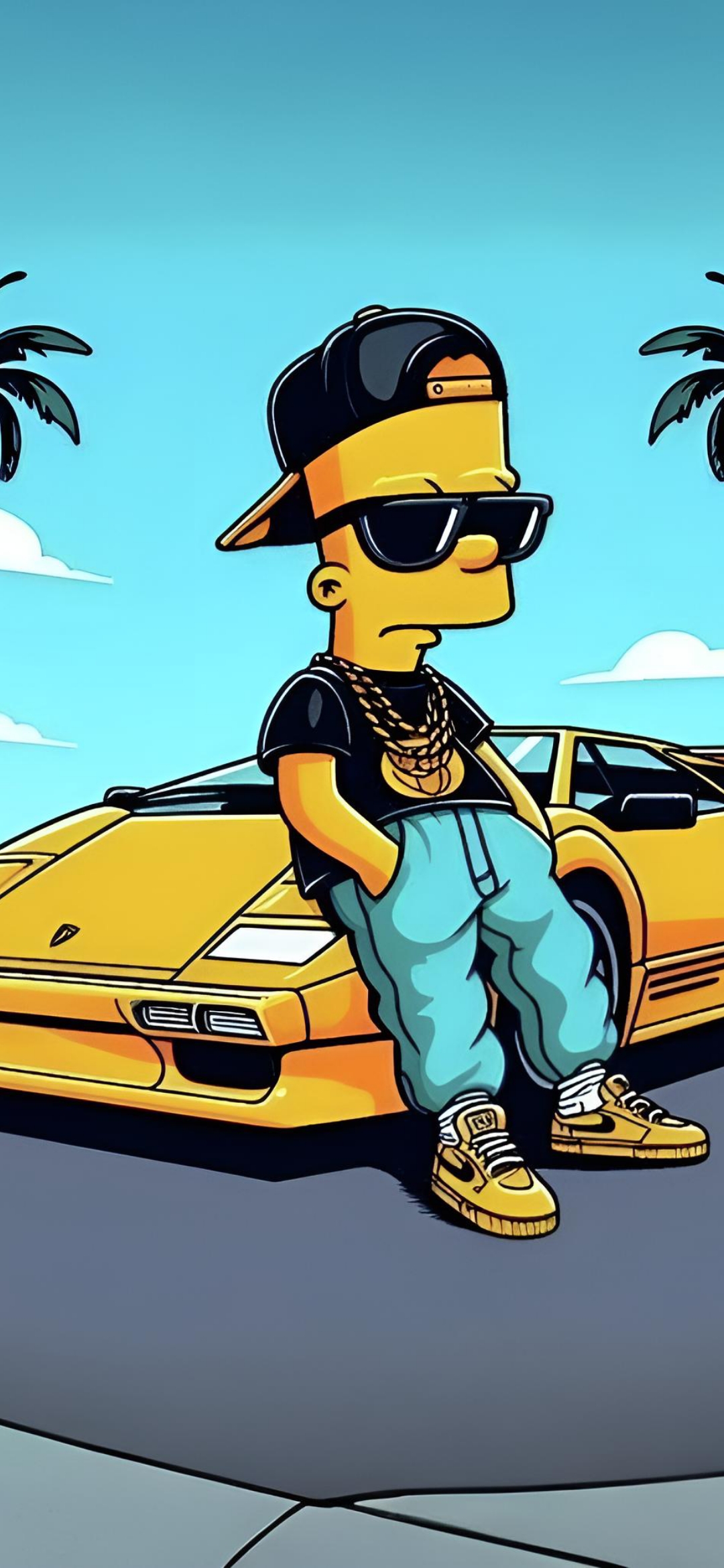 Bart's Yellow Lamborghini - simpsons wallpaper for OpersCraft