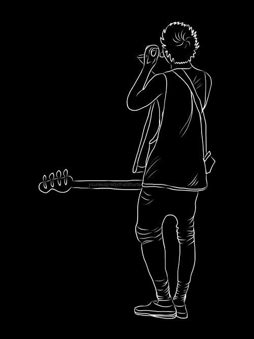 Bass Player Outline - music wallpaper for OpersCraft