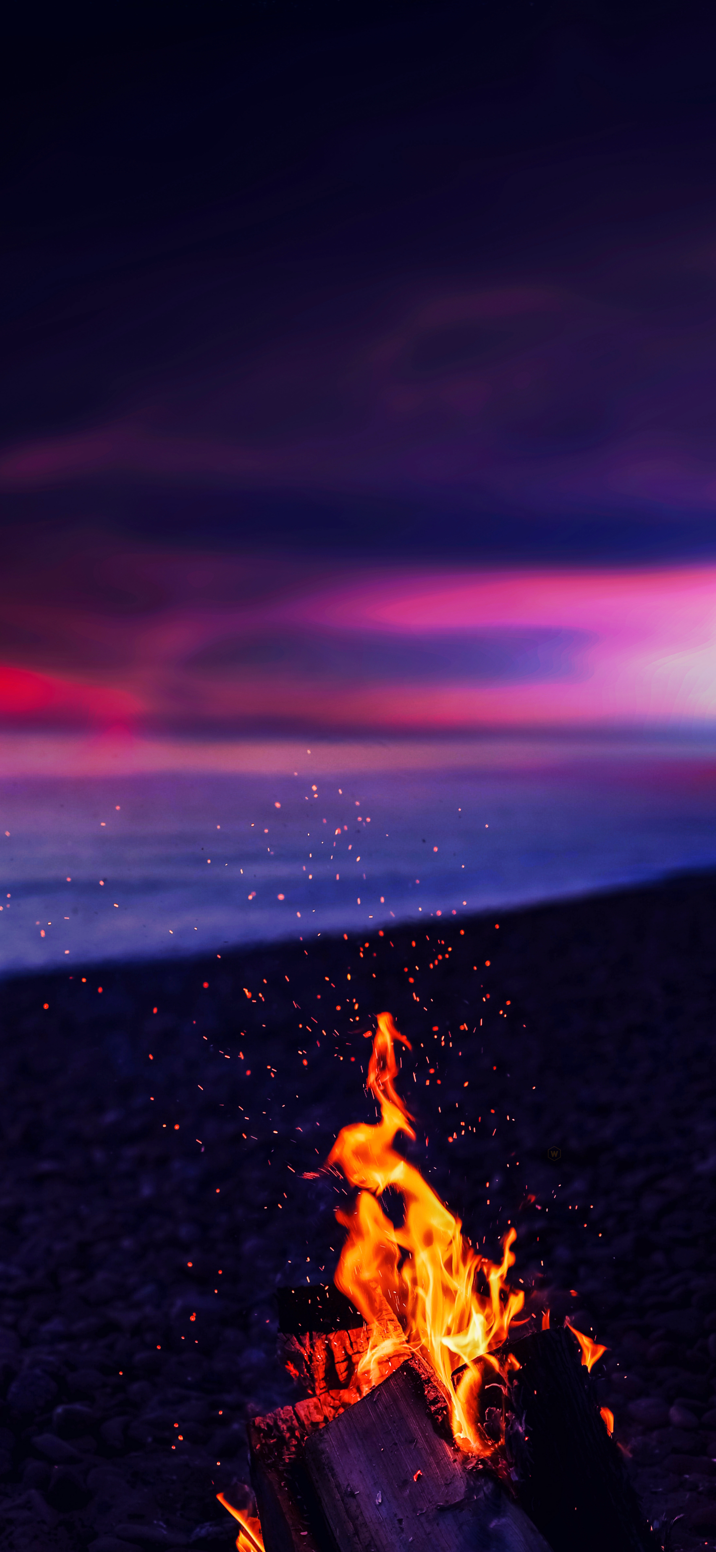 Beach Bonfire at Sunset - beach wallpaper for OpersCraft