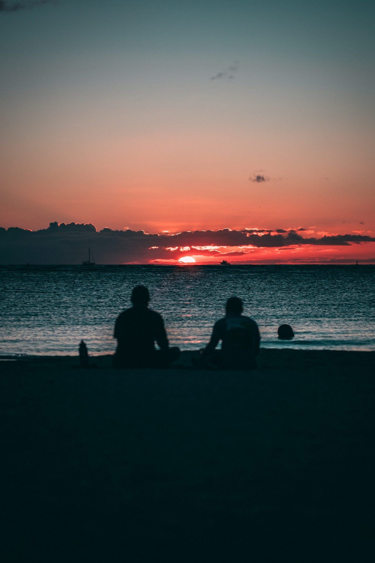 Beach Sunset Silhouette - beach wallpaper for OpersCraft