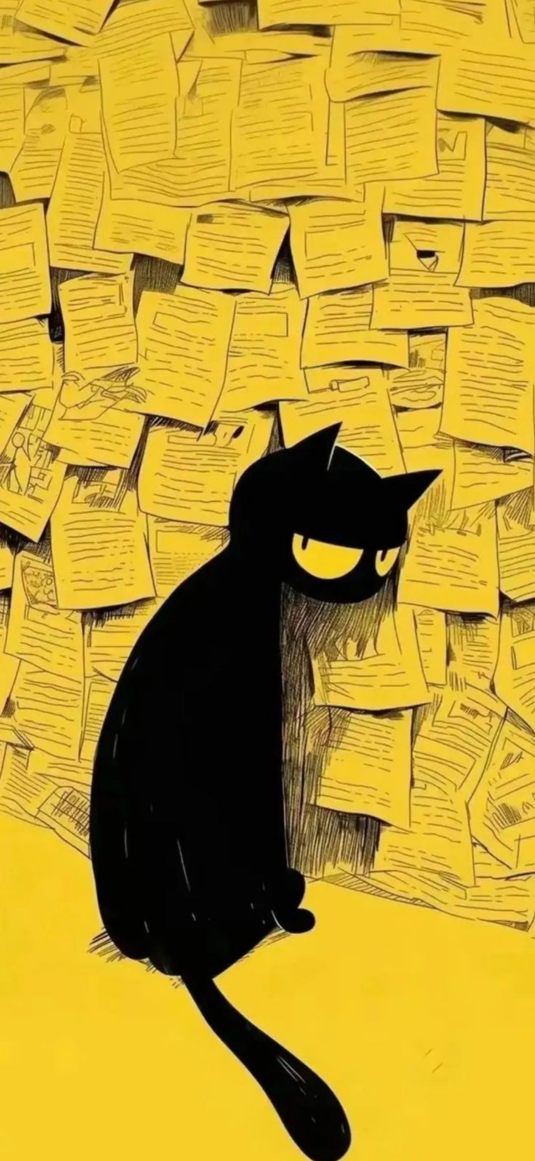 Black Cat Yellow Papers - dope wallpaper for OpersCraft