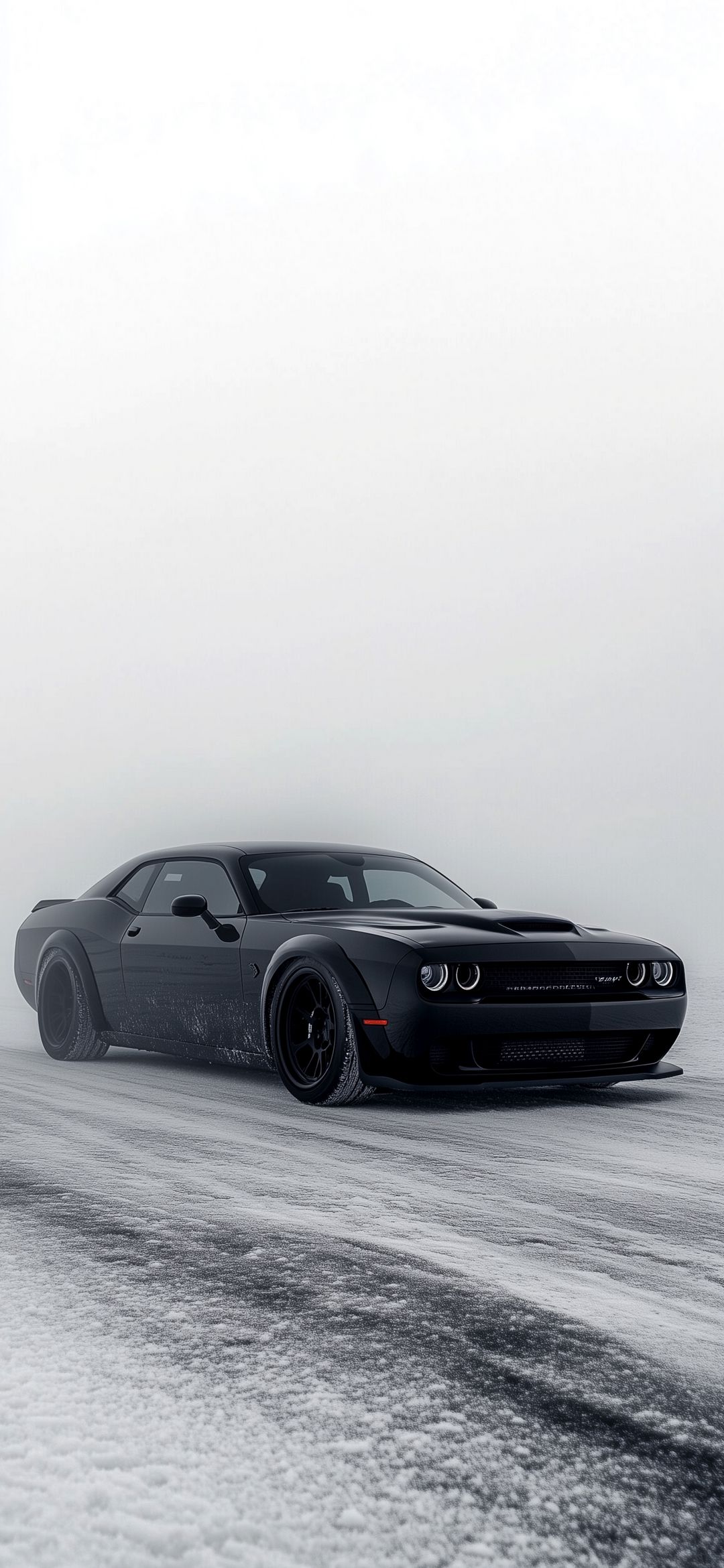 Black Challenger in Snow - cars wallpaper for OpersCraft