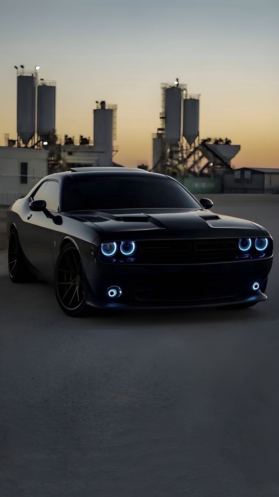 Black Challenger Night Ride - cars wallpaper for OpersCraft