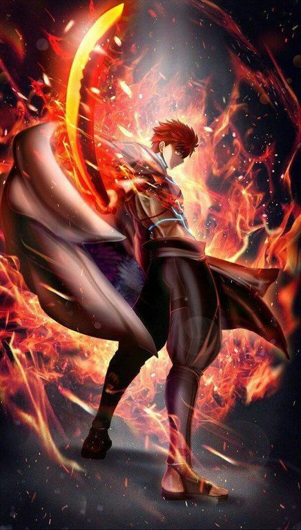 Blazing Anime Swordsman - anime wallpaper for OpersCraft