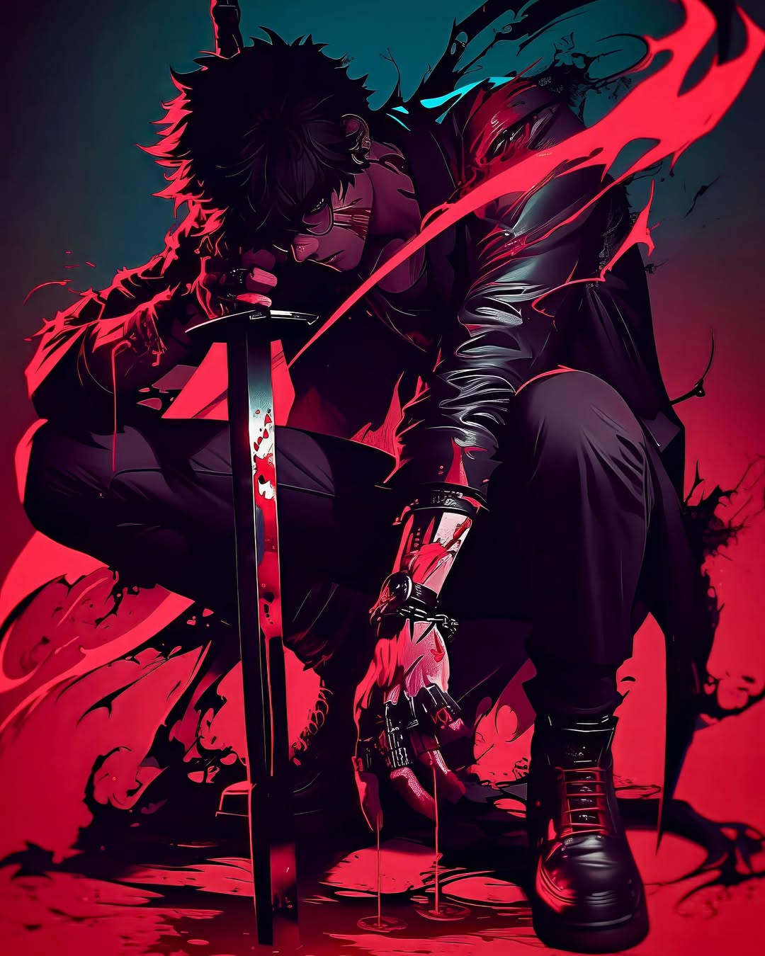 Bloody Anime Swordsman - anime wallpaper for OpersCraft