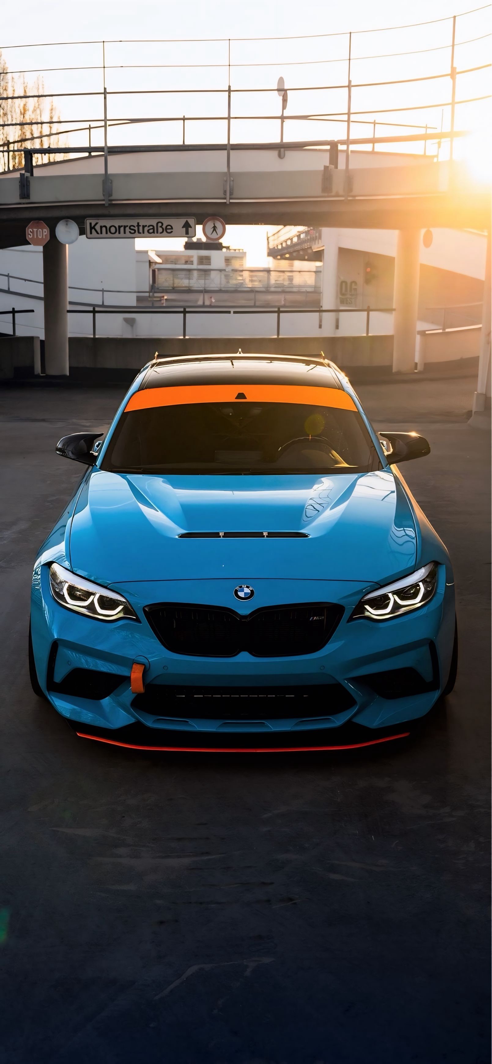 Blue BMW M2 Sunset - cars wallpaper for OpersCraft