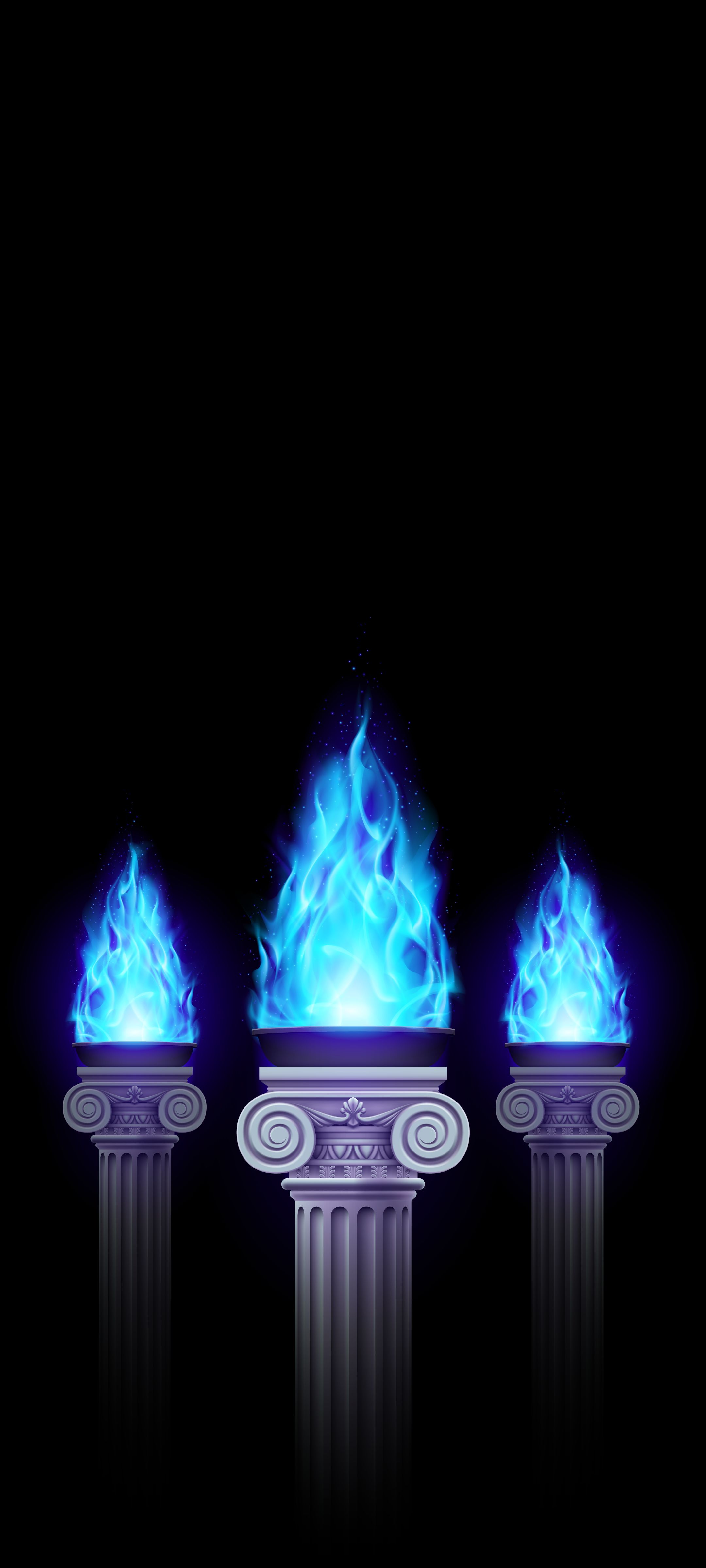 Blue Flame Pillars - fantasy wallpaper for OpersCraft
