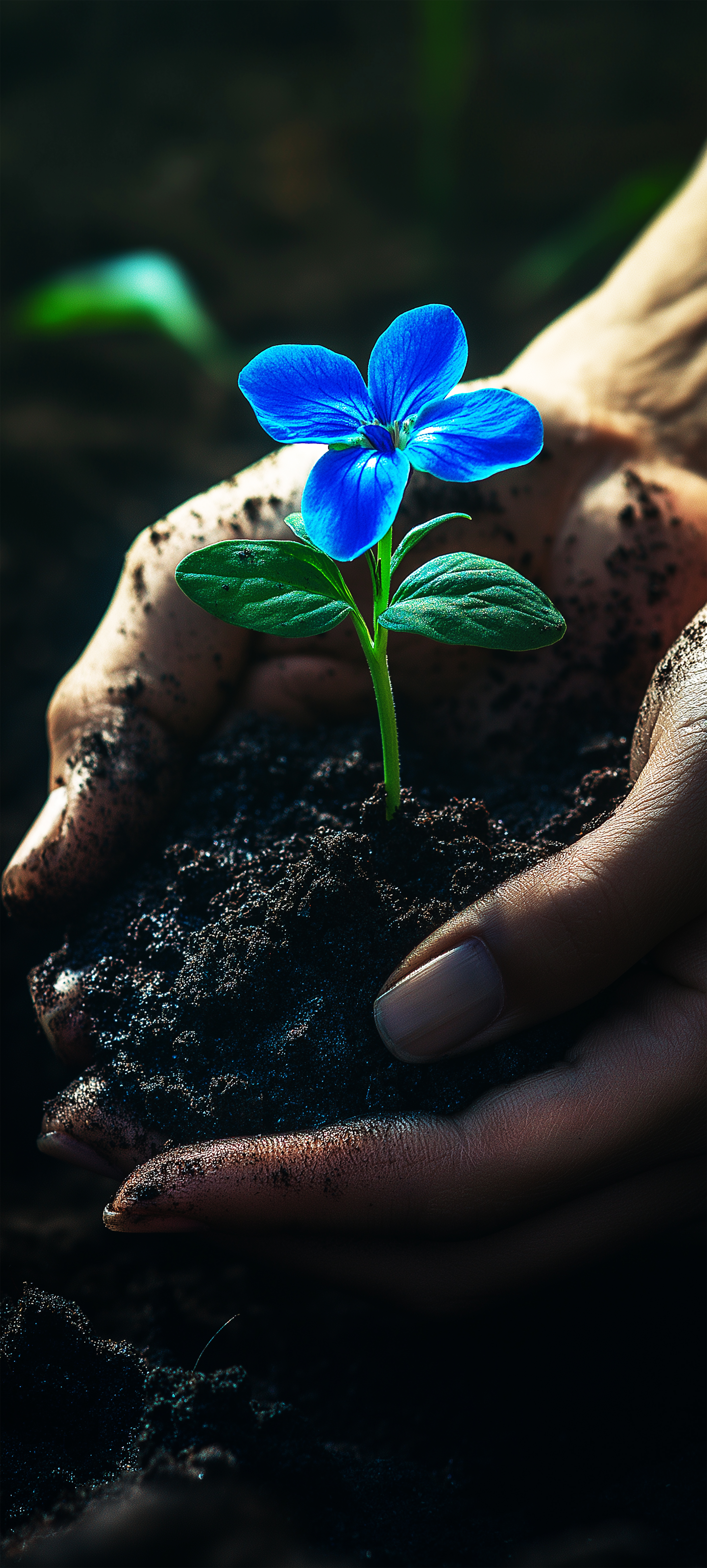 Blue Flower in Hands - flowers wallpaper for OpersCraft