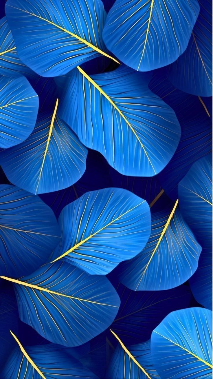Blue Golden Leaves - botanical wallpaper for OpersCraft