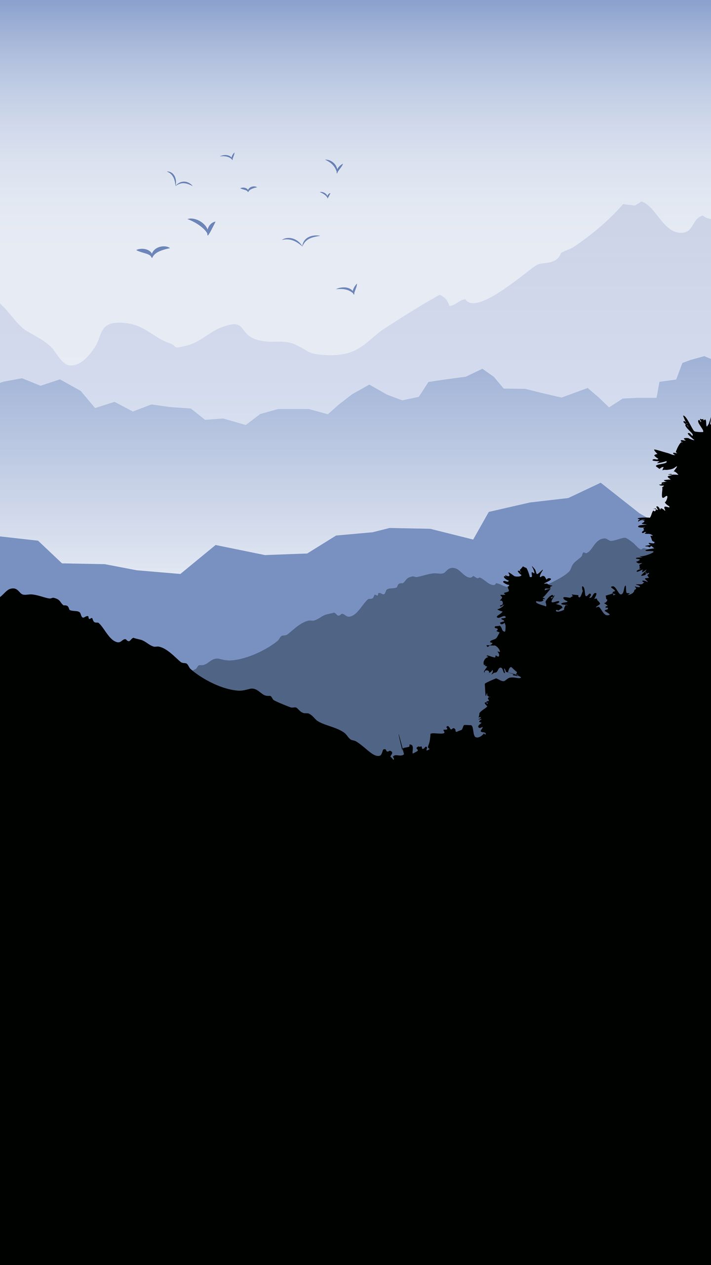 Blue Mountain Silhouette - random wallpaper for OpersCraft