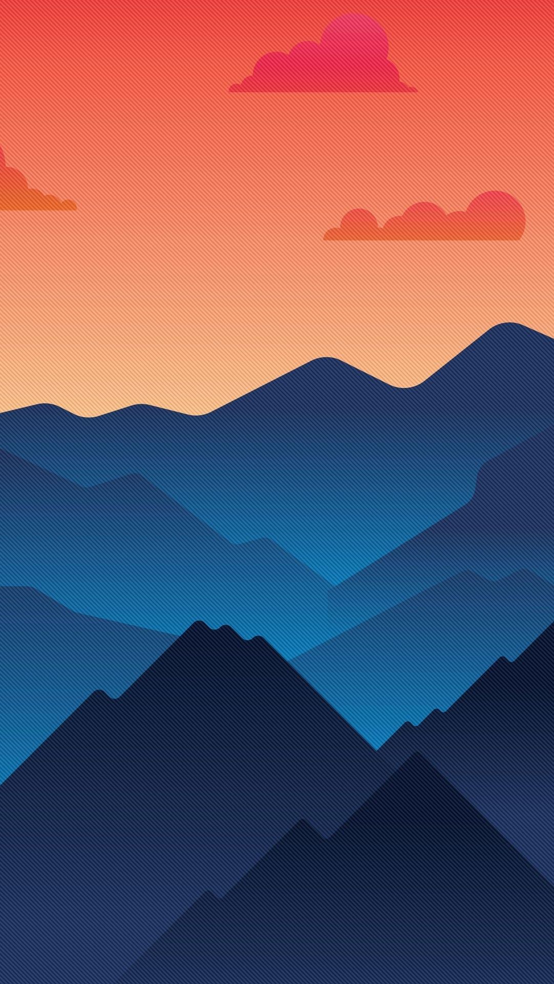 Blue Mountain Sunset Vector - random wallpaper for OpersCraft