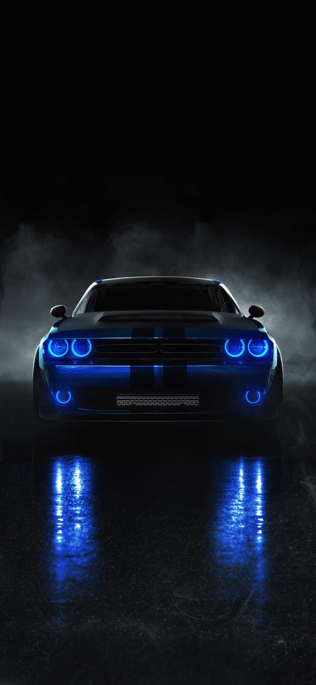 Blue Neon Challenger - cars wallpaper for OpersCraft