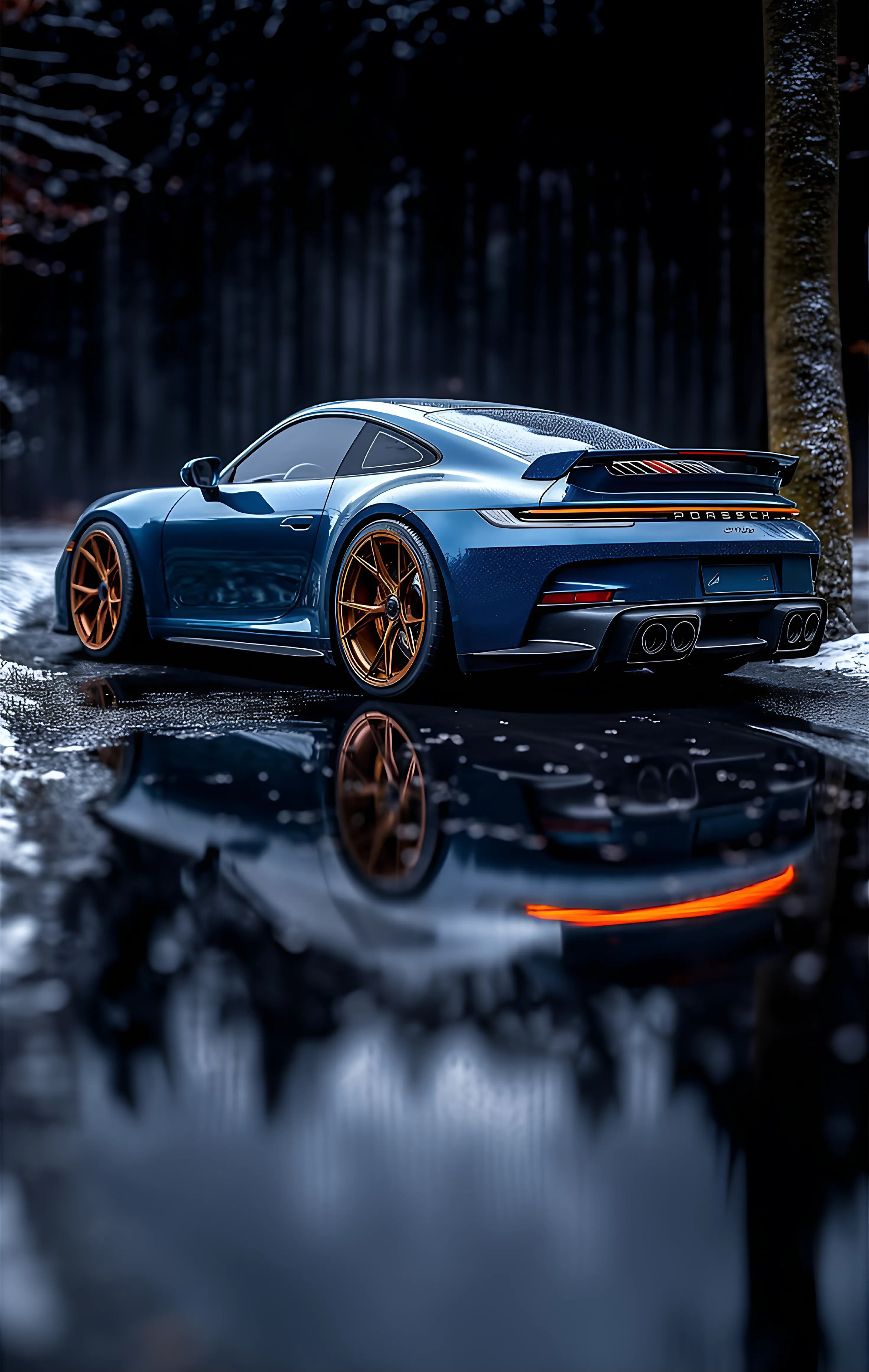 Blue Porsche Reflection - porsche wallpaper for OpersCraft