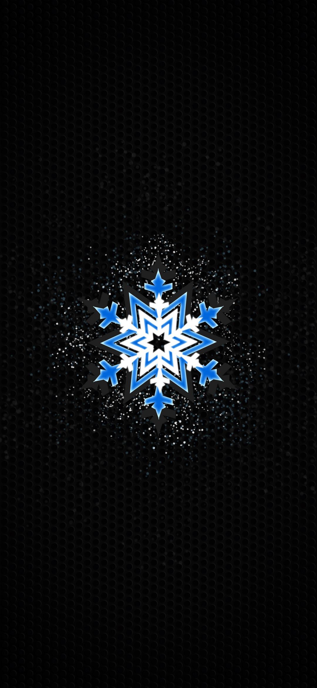 Blue Snowflake on Black - winter wallpaper for OpersCraft