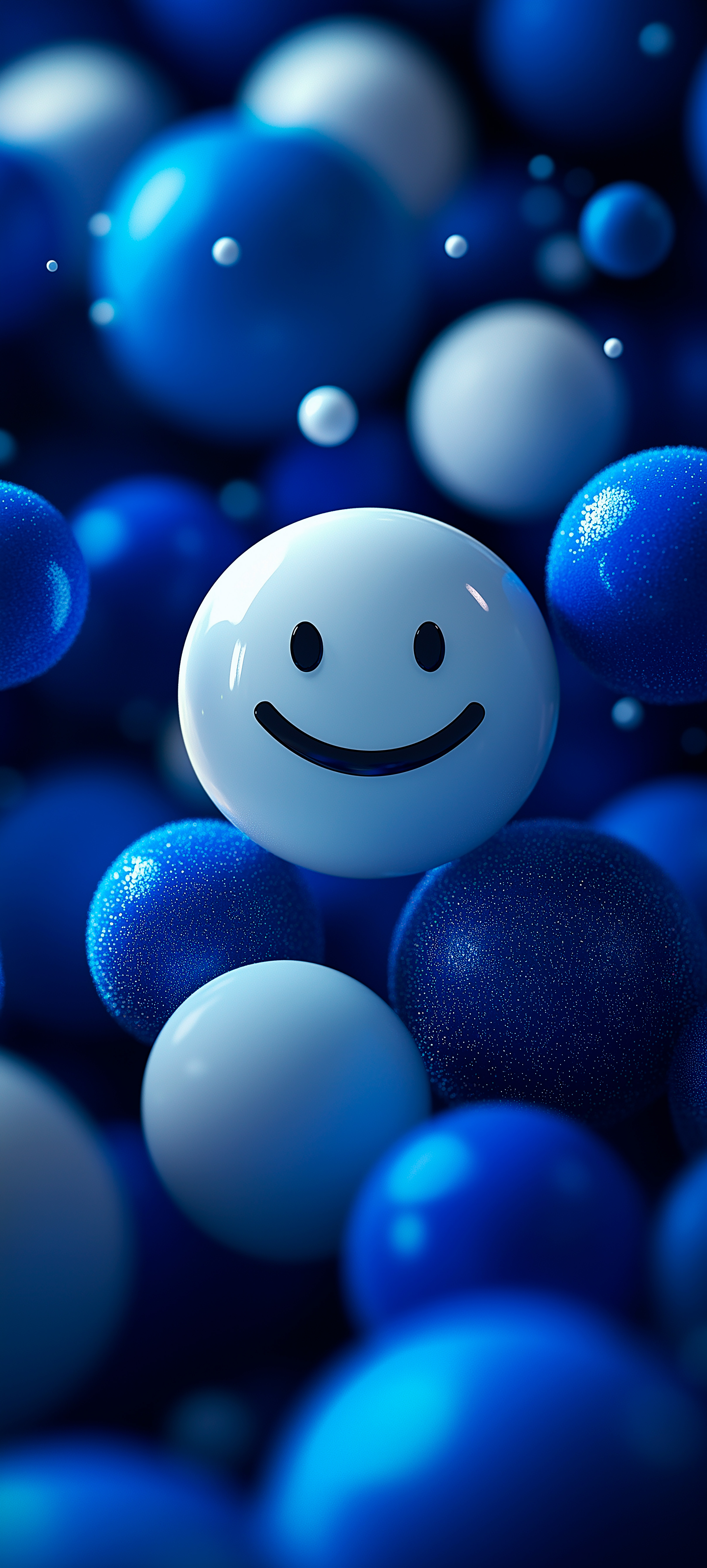 Blue Spheres with Smiley Face - random wallpaper for OpersCraft