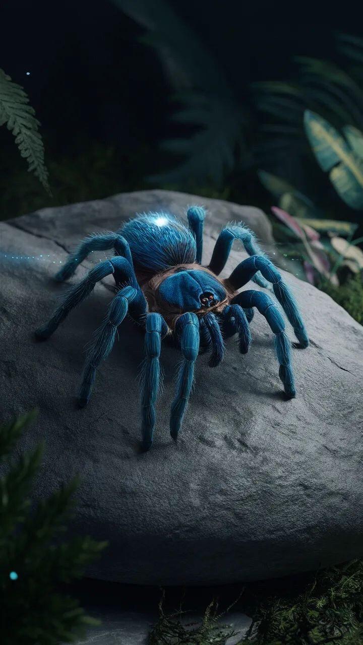 Blue Tarantula on Rock - random wallpaper for OpersCraft