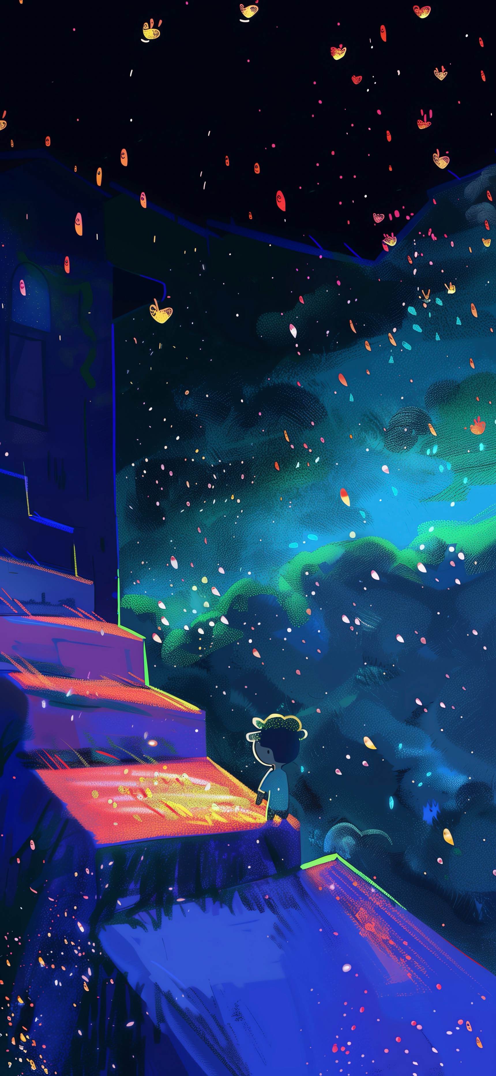 Boy Watching Lanterns - fantasy wallpaper for OpersCraft