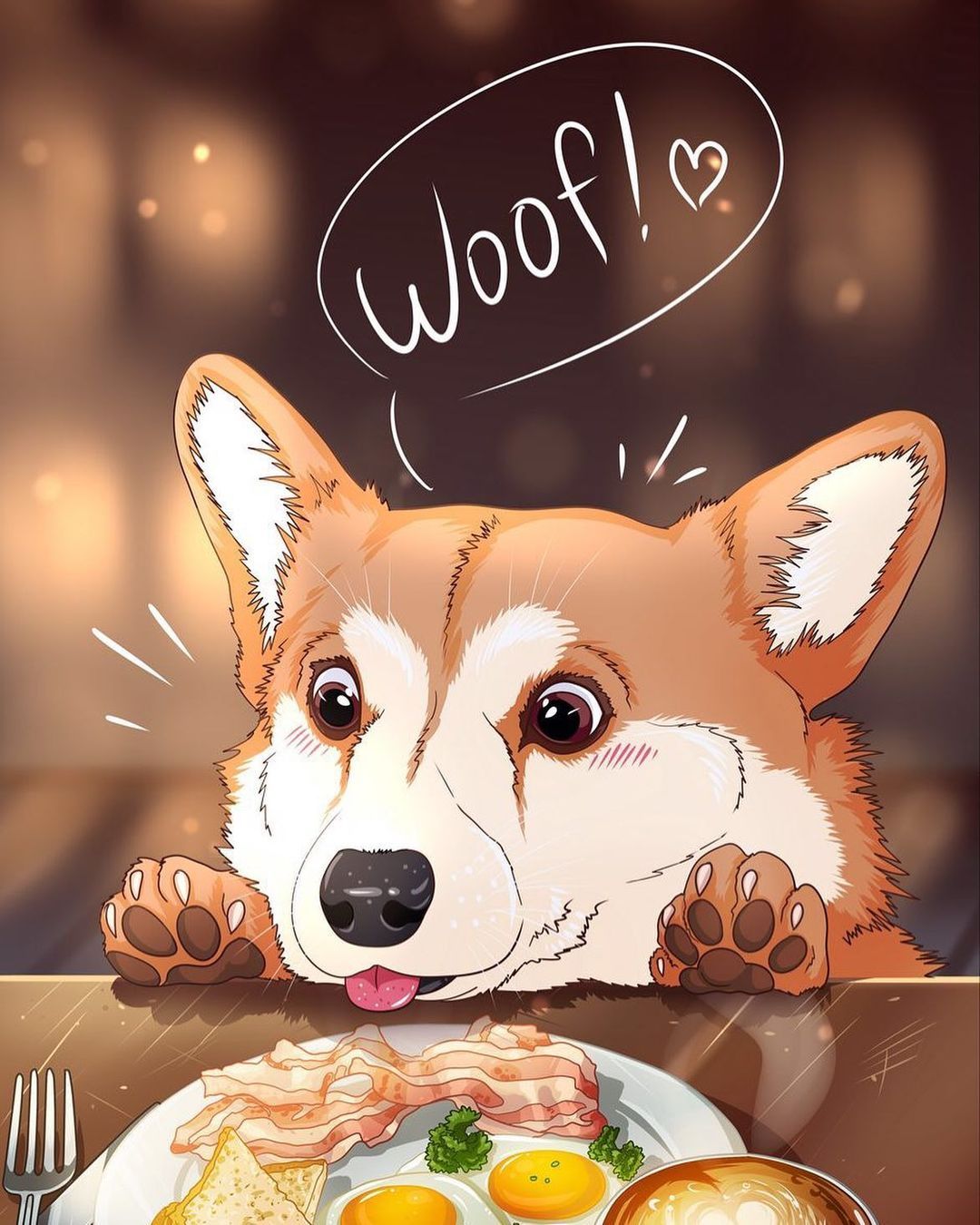 Breakfast Begging Corgi - dog wallpaper for OpersCraft