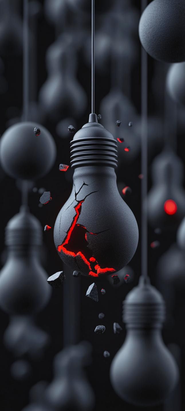 Broken Bulb Red Glow - abstract wallpaper for OpersCraft