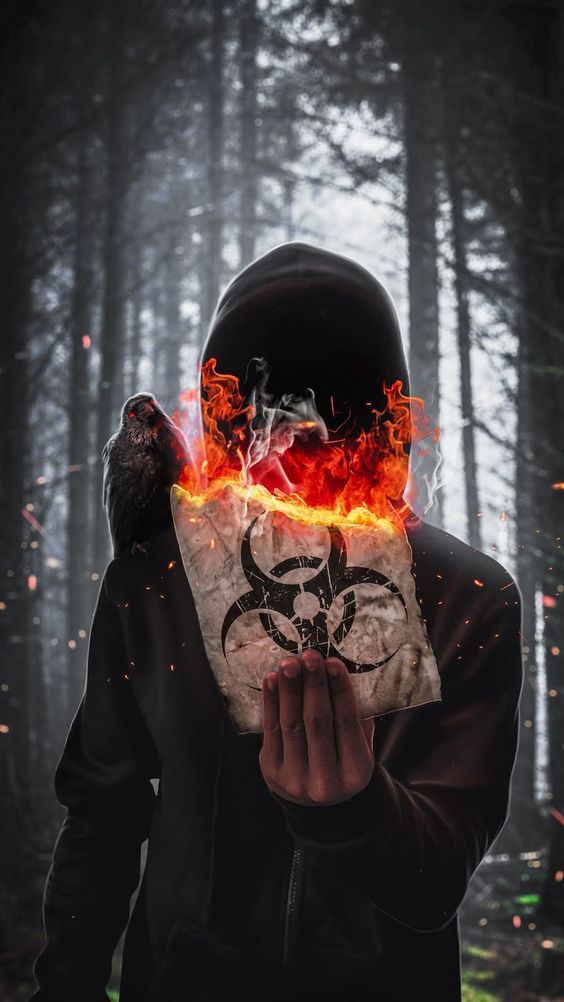 Burning Biohazard Symbol - fantasy wallpaper for OpersCraft