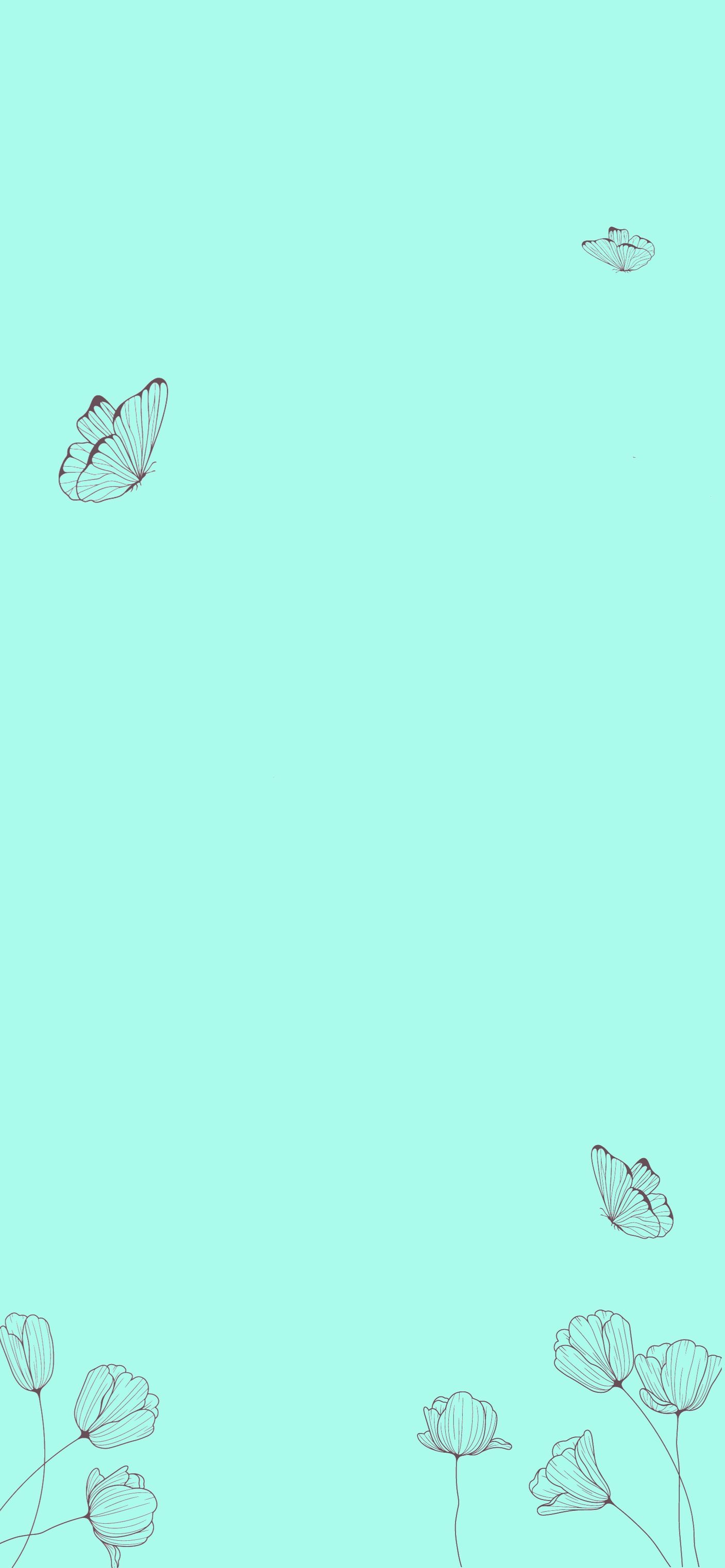 Butterfly and Flower Sketch - floral wallpaper for OpersCraft