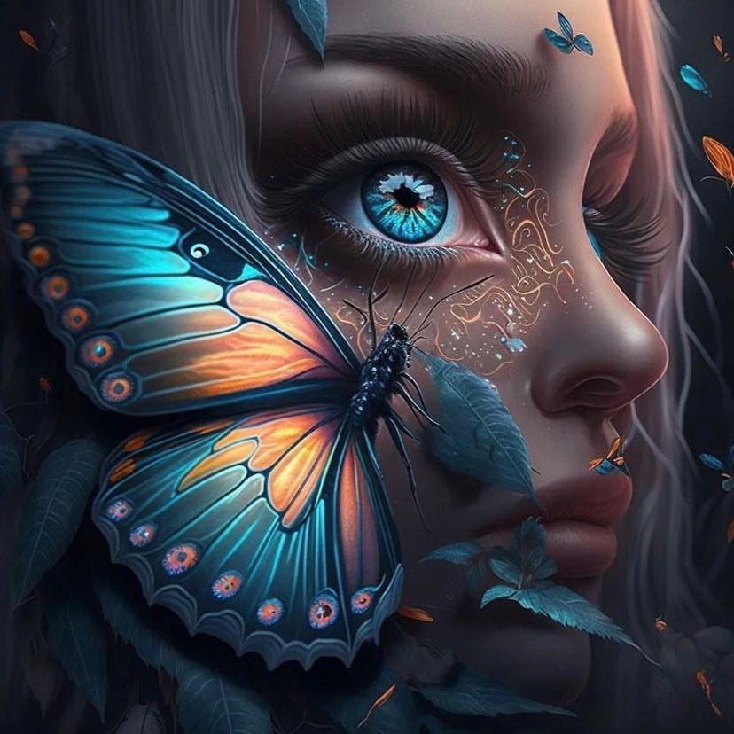 Butterfly Beauty Portrait - fantasy wallpaper for OpersCraft