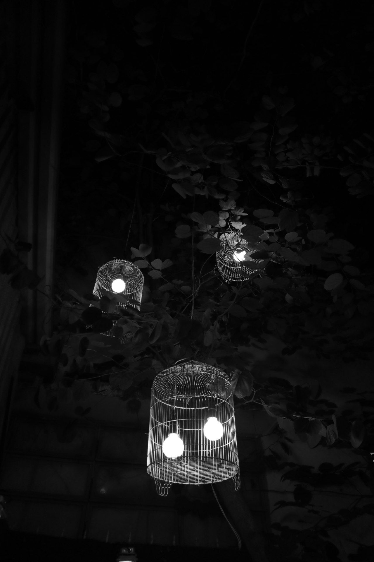 Caged Lights in Darkness - monochrome wallpaper for OpersCraft
