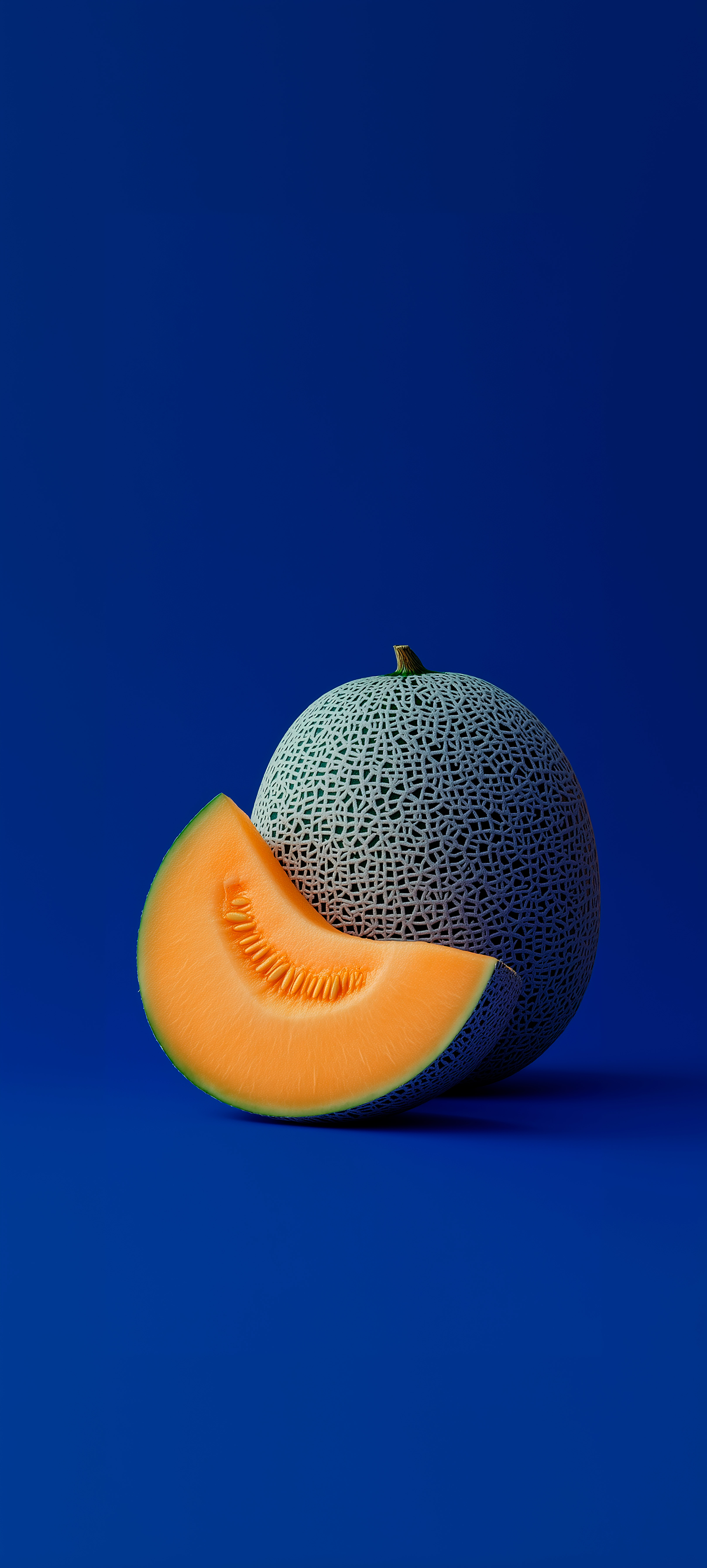 Cantaloupe Slice on Blue - food wallpaper for OpersCraft