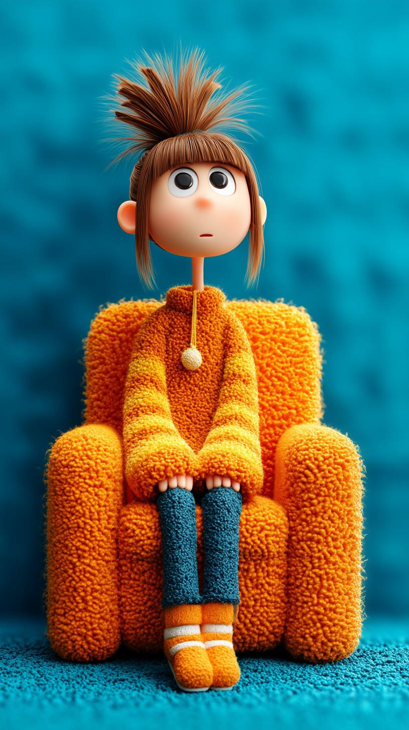 Cartoon Girl on Armchair - cartoon wallpaper for OpersCraft