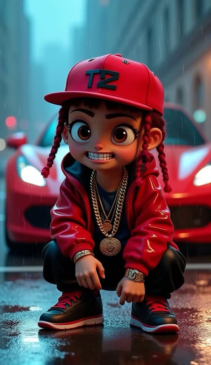 Cartoon Girl with Bling - ghetto wallpaper for OpersCraft