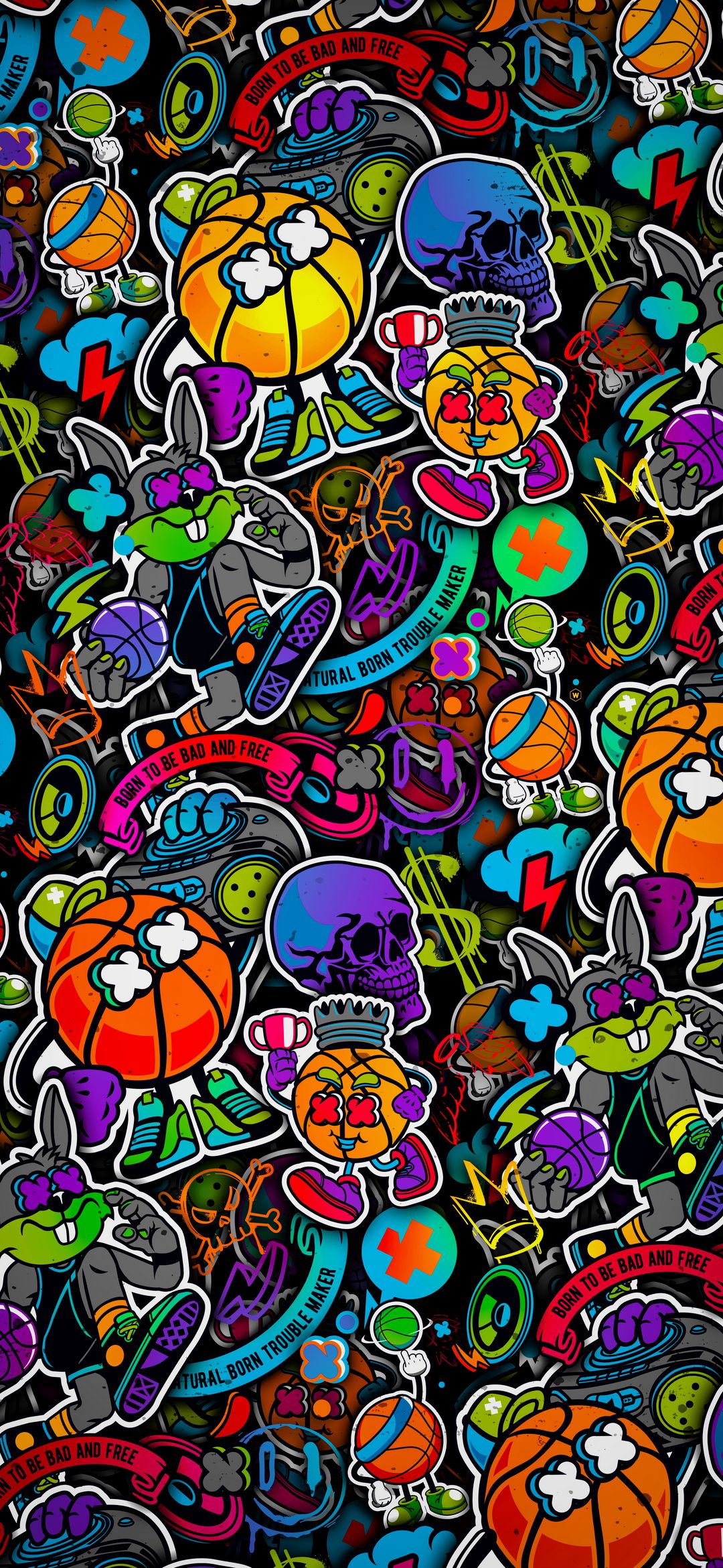 Cartoon Graffiti Basketball Chaos - dope wallpaper for OpersCraft