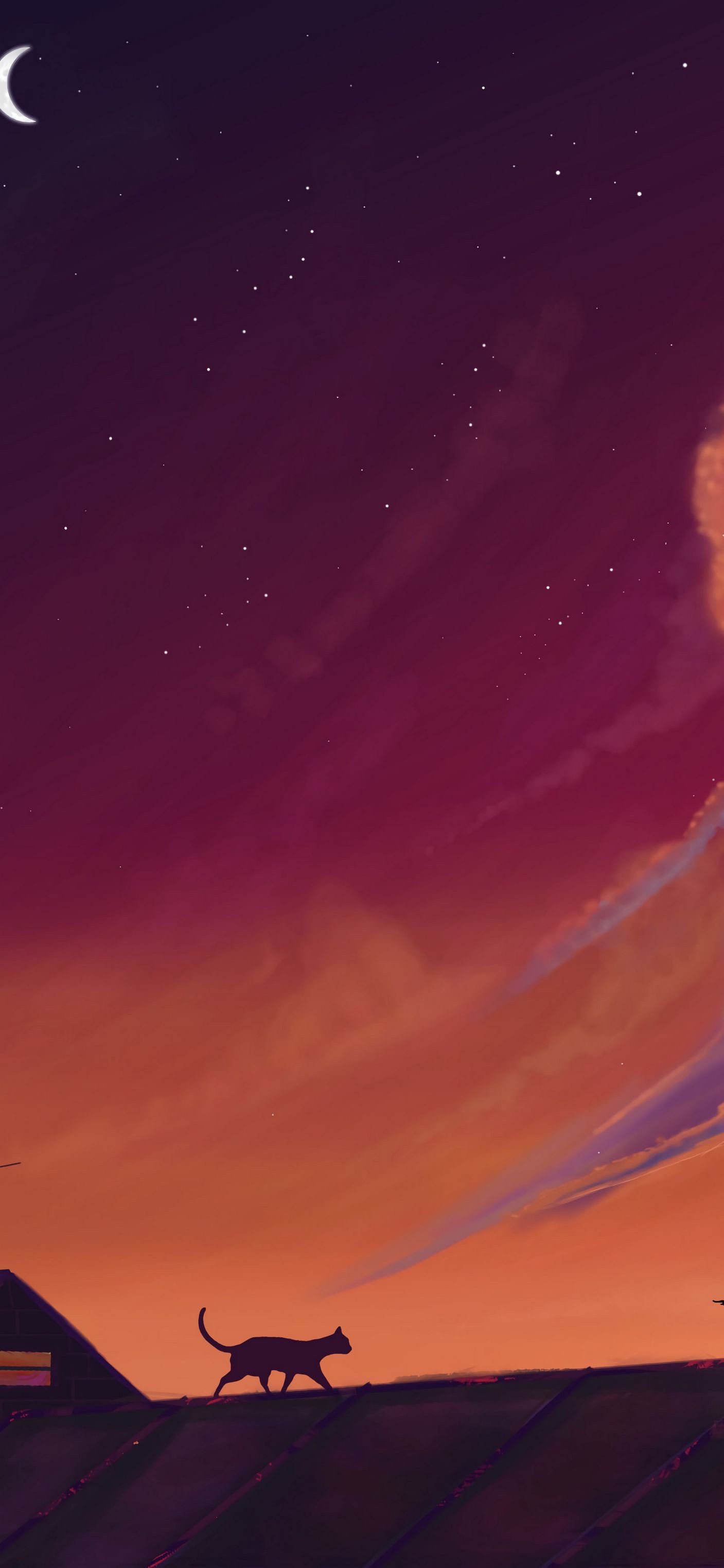 Cat on Rooftop Sunset - cat wallpaper for OpersCraft