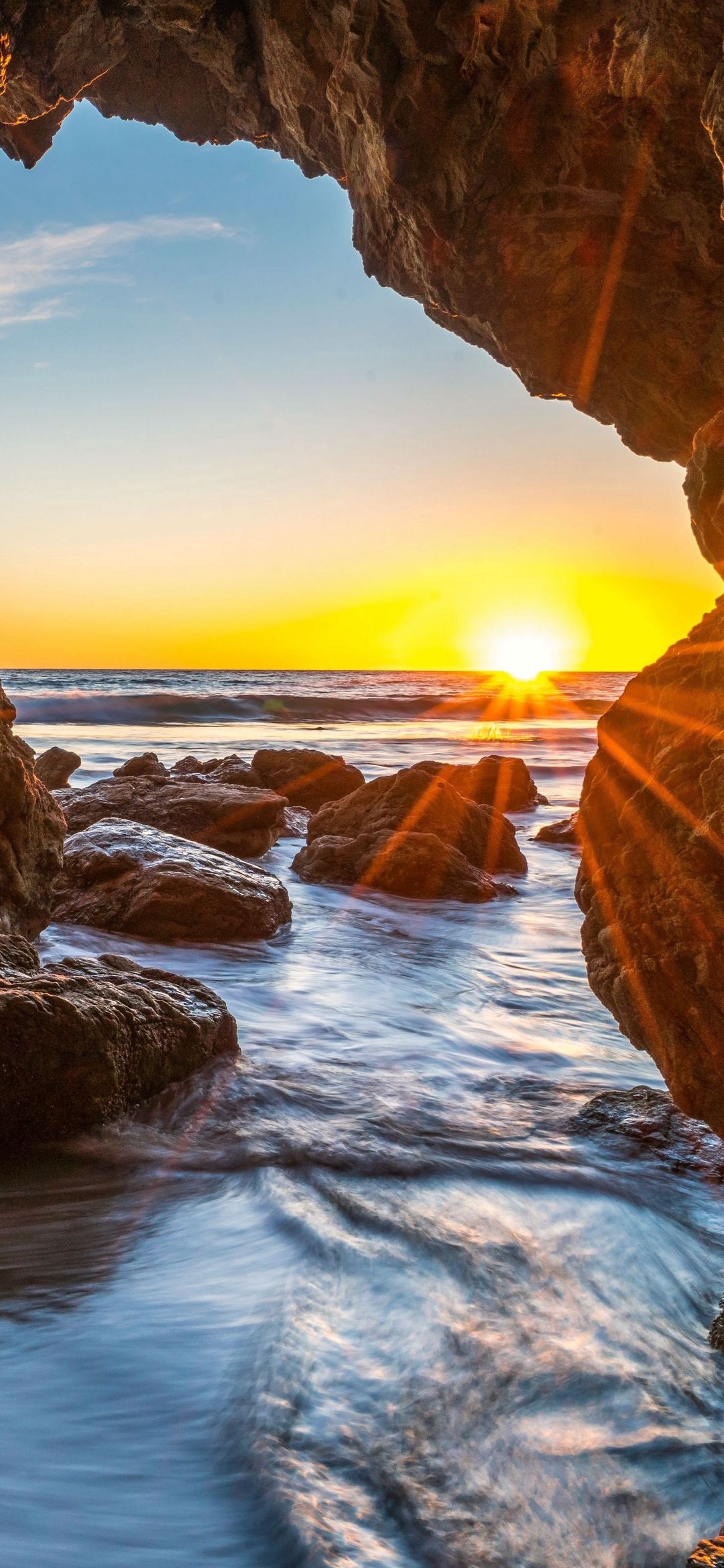 Cave View Sunset - beach wallpaper for OpersCraft