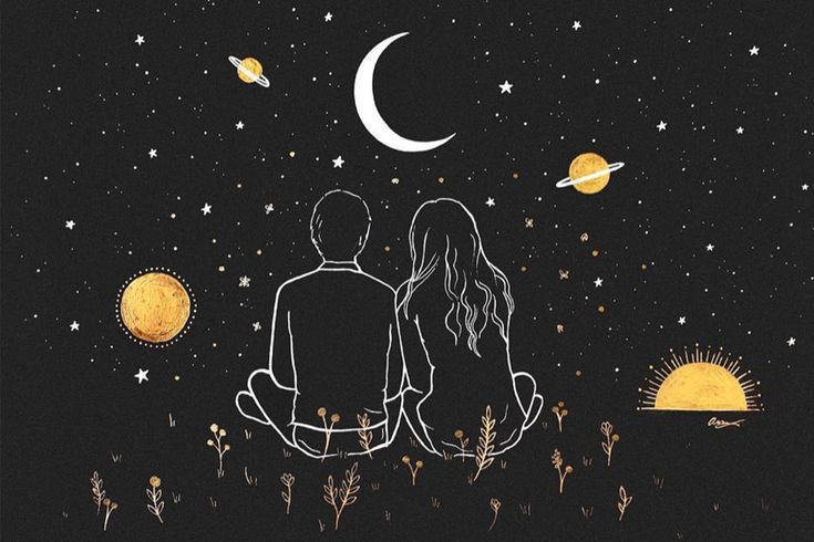 Celestial Couple's Stargazing Night - couple wallpaper for OpersCraft