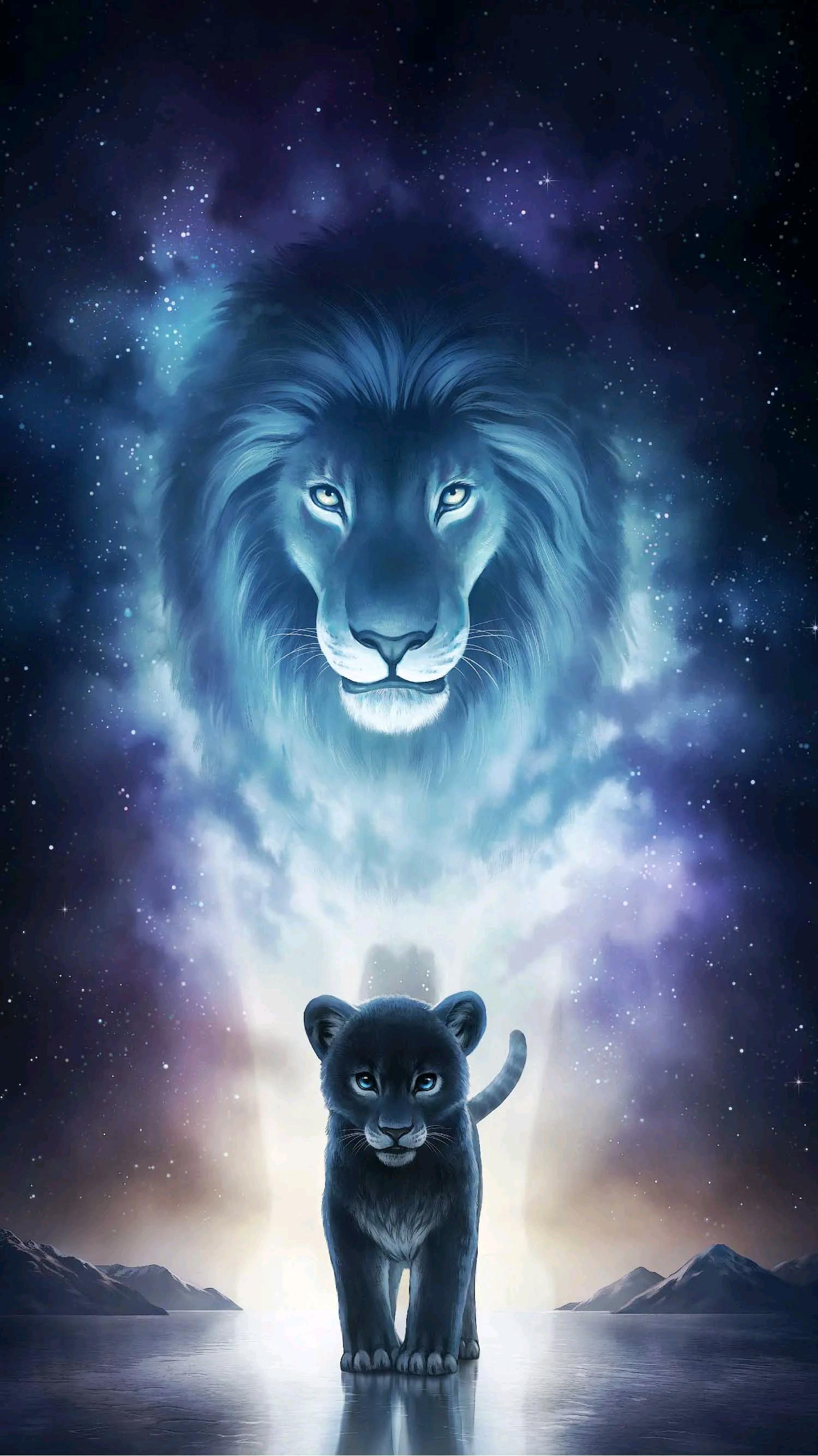 Celestial Lion and Cub - lion wallpaper for OpersCraft