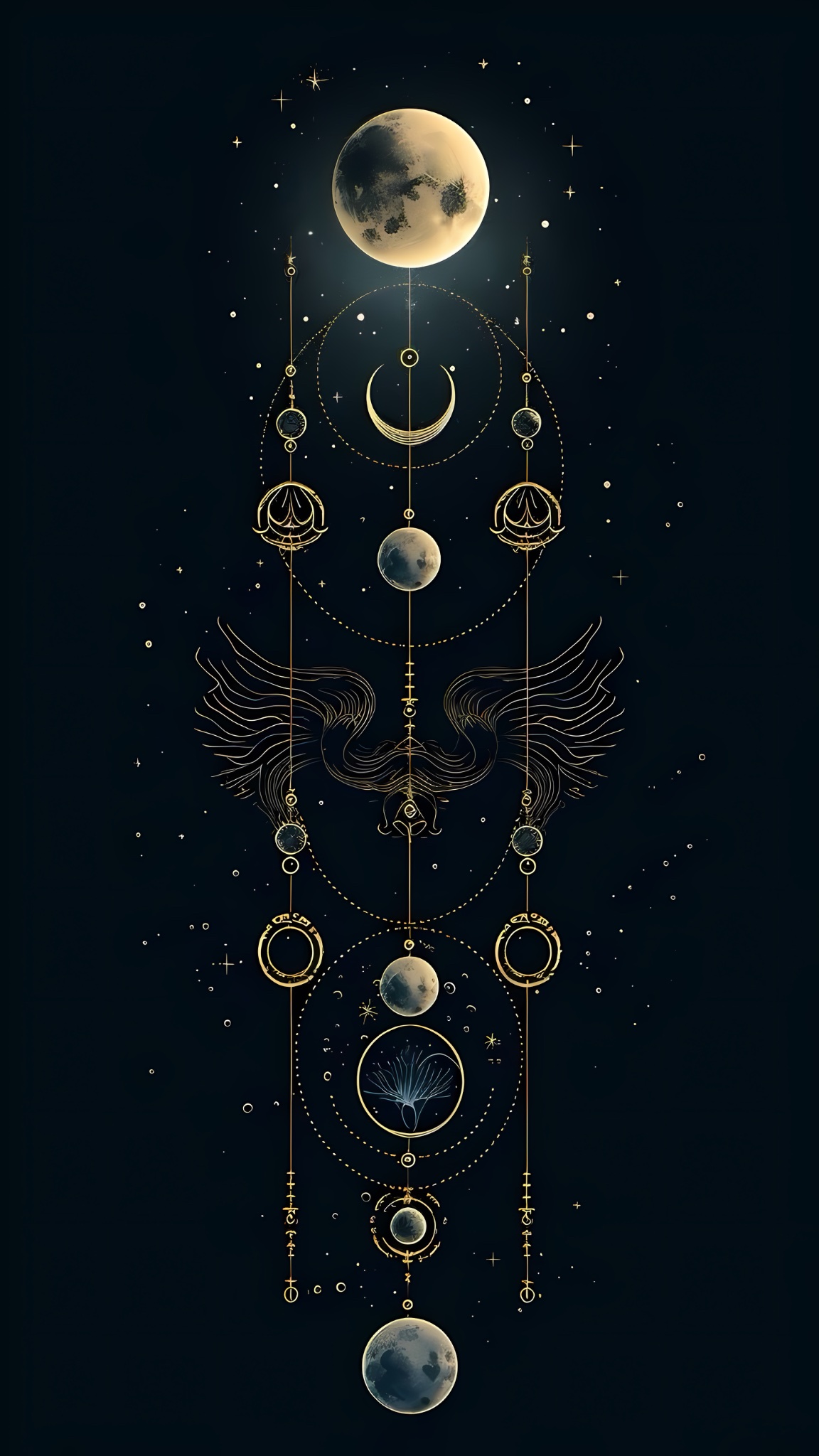 Celestial Moon Dreamcatcher Art - celestial wallpaper for OpersCraft