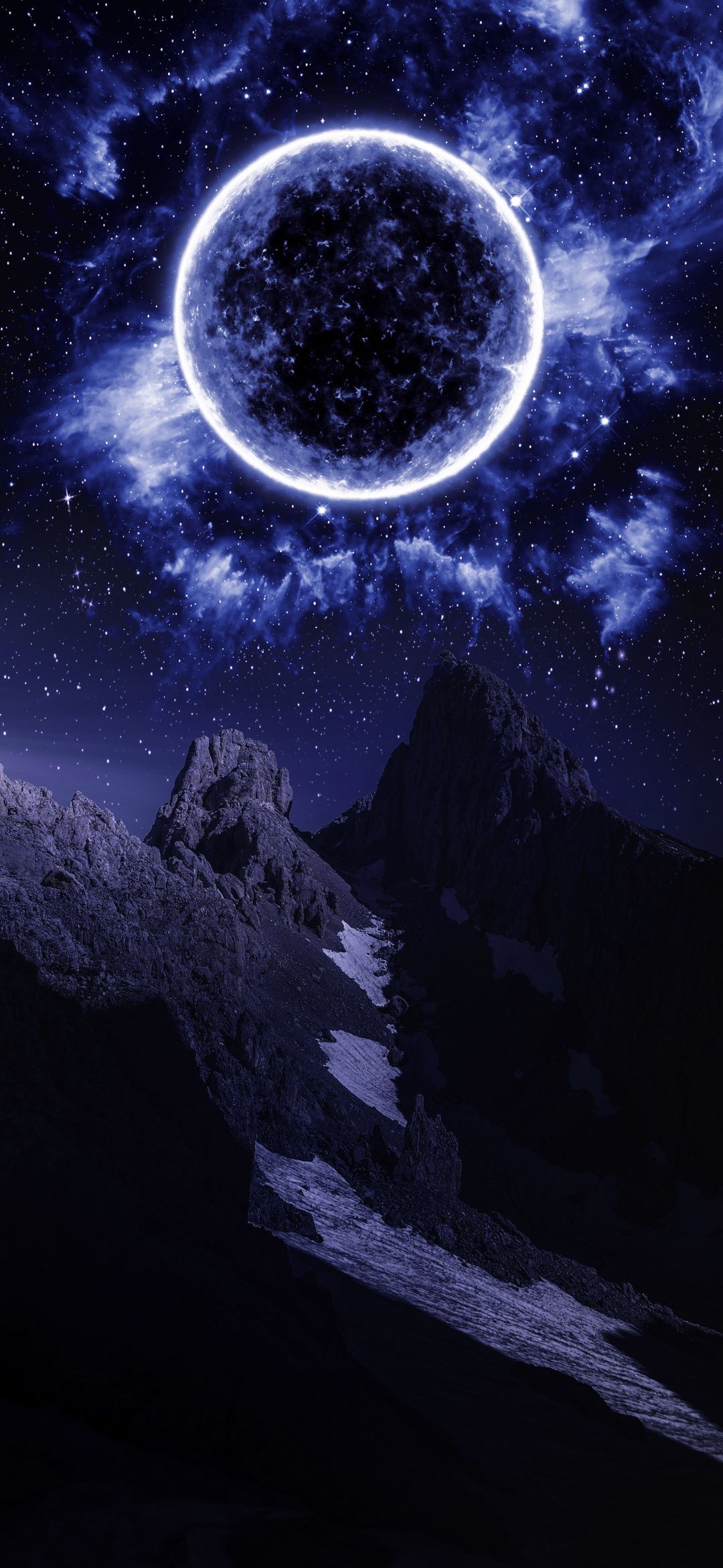 Celestial Mountain Nightscape - space wallpaper for OpersCraft