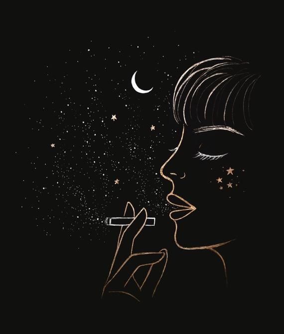 Celestial Smoker Silhouette - illustration wallpaper for OpersCraft