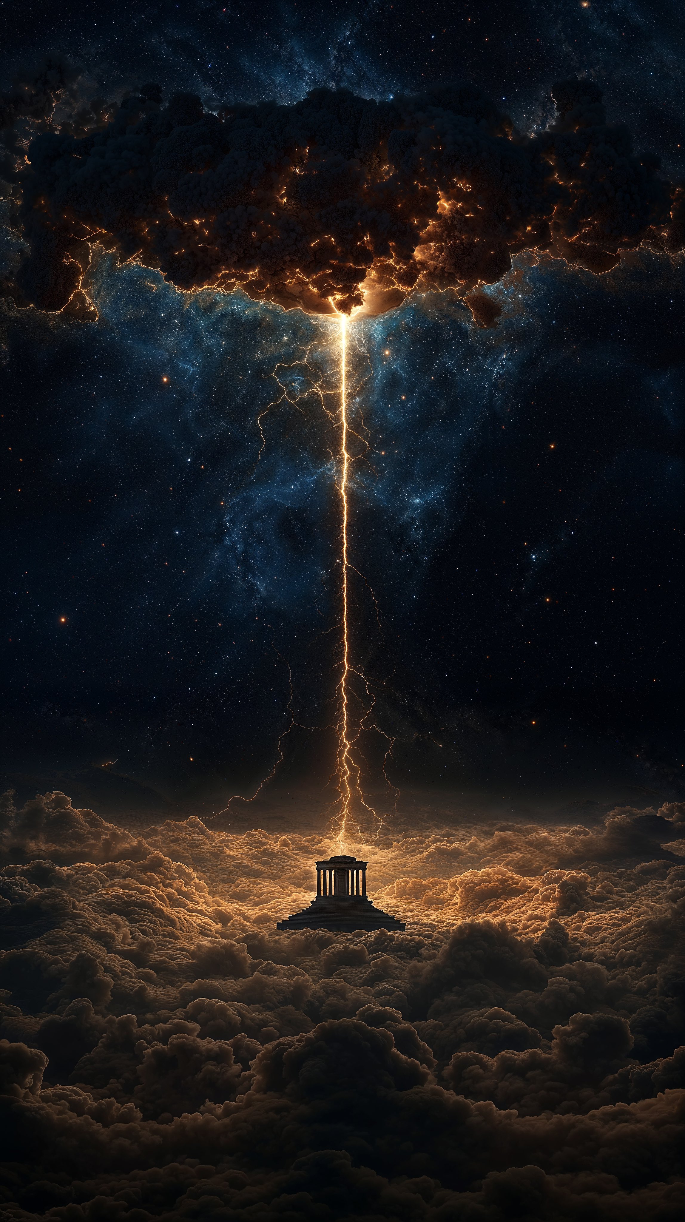 Celestial Temple Lightning Strike - temple wallpaper for OpersCraft