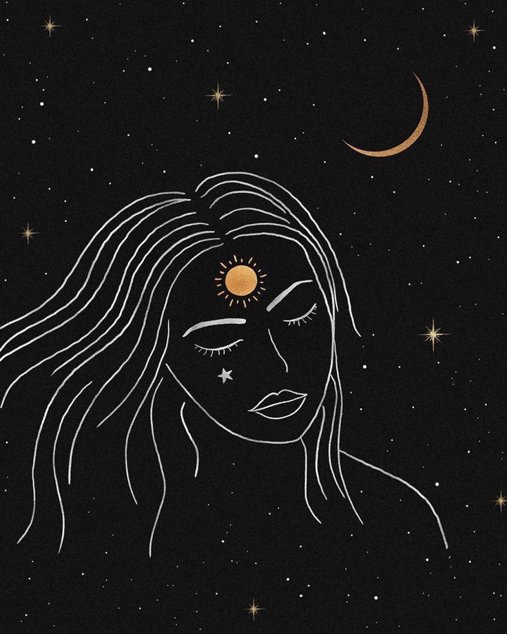Celestial Woman Line Art - celestial wallpaper for OpersCraft