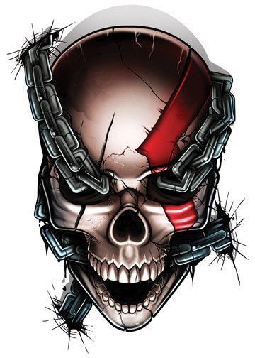 Chained Skull Illustration - skull wallpaper for OpersCraft
