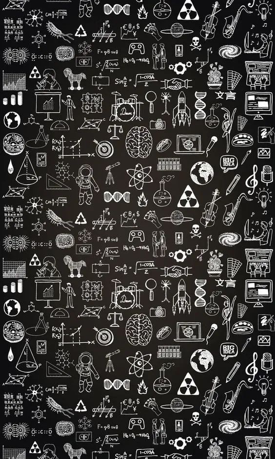 Chalkboard Science Doodles - science wallpaper for OpersCraft